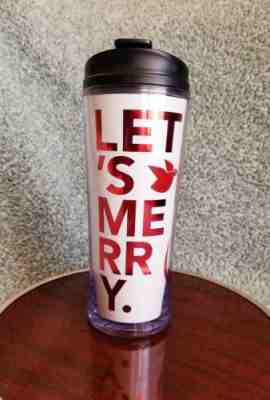16 OZ Starbucks Acrylic Travel Tumbler-Slide Out Lid -2011 "LET'S MERRY"-Home - Sold on eBay Nov, 8th 2018 for $10.00