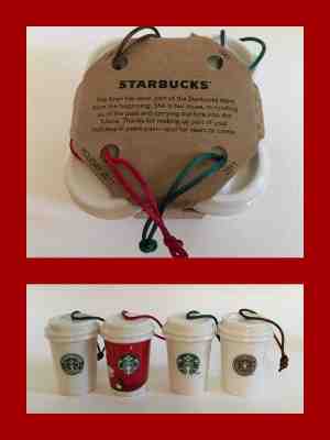 2011 Starbucks 4 Pack Holiday Christmas Ornaments Logo Siren Evolution Tumbler - Sold on eBay Nov, 2nd 2018 for $15.95