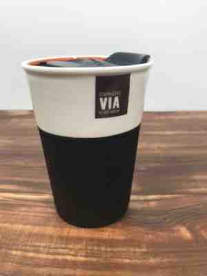 2011 Starbucks VIA Ready Brew 8oz Cream and Orange Travel Tumbler Fast Ship - Sold on eBay Oct, 28th 2018 for $15.99