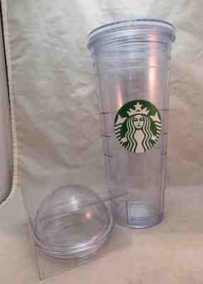 2011 Starbucks 24 oz plastic Mark It travel mug, tumbler with dome lid - Sold on eBay Oct, 16th 2018 for $24.99