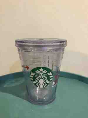 Starbucks Coffee Clear Plastic Holiday Tumbler 12 Oz Cup Red Fox 2011 - Sold on eBay Sep, 24th 2018 for $8.00