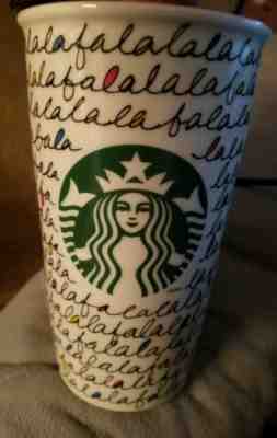 Starbucks 2011 falalalala Holiday Double Wall Ceramic Mug Tumbler 12 oz   - Sold on eBay Sep, 24th 2018 for $10.00