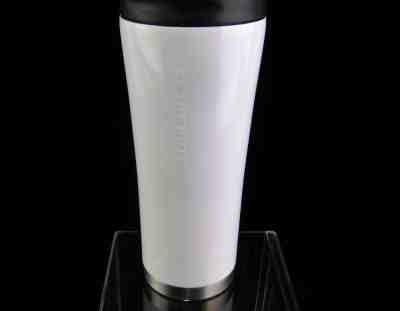 Starbucks 16oz White 2011 Stainless Steel Tumbler Travel Mug Cup w/ Lid Embossed - Sold on eBay Sep, 17th 2018 for $19.98