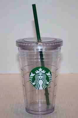 Starbucks 2011 Clear 16oz Cold TravelCup Tumbler Lid/Straw Mermaid Logo BPA FREE - Sold on eBay Sep, 13th 2018 for $14.96