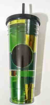 New Starbucks Clear Green Gold Metallic Tumbler 24 fl oz Venti Cup Limited 2012 - Sold on eBay Nov, 14th 2018 for $20.00