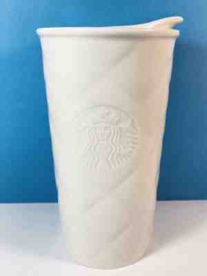 Starbuck’s White Ceramic Travel Tumbler Mug 10oz Double Wall, Ceramic Lid, 2012 - Sold on eBay Nov, 5th 2018 for $16.00