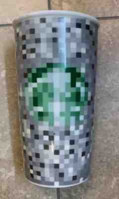 Starbucks Rodarte Pixel Double Wall Ceramic Travel Tumbler 12 oz 2012 Gray Green - Sold on eBay Oct, 31st 2018 for $7.00