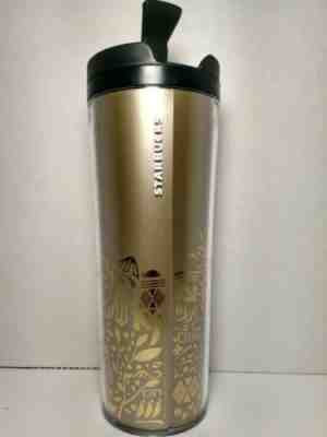 Starbucks Travel Mug Coffee  w/ Lid Gold Floral Designs Tumbler 2012 16oz  - Sold on eBay Oct, 28th 2018 for $10.00