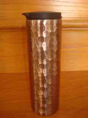 Starbucks 2012 Hammered Rose Gold Stainless Steel Travel Tumbler Mug 16oz Coffee - Sold on eBay Oct, 25th 2018 for $34.99