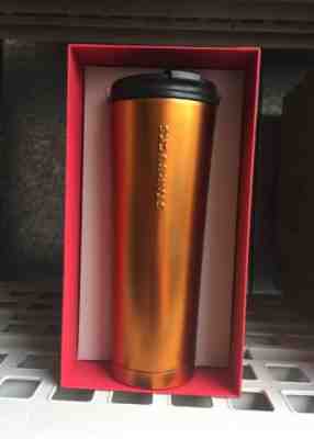 Starbucks Gold/Tangerine Stainless Steel Tumbler  20 Oz 2012. NWB! - Sold on eBay Oct, 23rd 2018 for $30.00