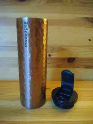 Starbucks 2012 Hammered Rose Gold Stainless Steel Travel Tumbler Mug 16Oz Coffee - Sold on eBay Oct, 23rd 2018 for $34.95