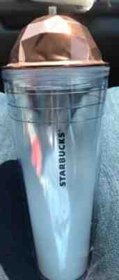 Starbucks 2012 Cold Cup Tumbler w Copper Prism Dome Lid Glitter Straw Ombré 24oz - Sold on eBay Oct, 18th 2018 for $9.99