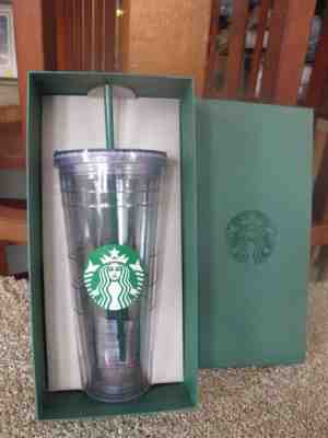 Starbucks 24oz Venti Cold Tumbler Clear Plastic Double Wall 2012 _ NEW in BOX - Sold on eBay Sep, 23rd 2018 for $16.99