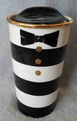STARBUCKS  Alice and Olivia 2013 12 oz Travel Mug Tuxedo Double Wall Tumbler  - Sold on eBay Sep, 13th 2018 for $15.00