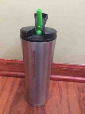 Starbucks Stainless Steel Tumbler  20 Oz 2013 Rare Flip Lid with Green Straw! - Sold on eBay Sep, 9th 2018 for $18.00