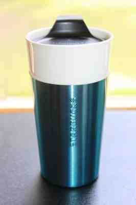 Starbucks Blue Stainless Ceramic Insulated Tumbler Travel Mug 12 oz Cup 2013 - Sold on eBay Sep, 5th 2018 for $12.74