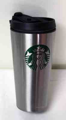 Starbucks Silver Green Embossed Siren Logo Stainless Steel Tumbler 16 Oz 2013 - Sold on eBay Aug, 21st 2018 for $16.00