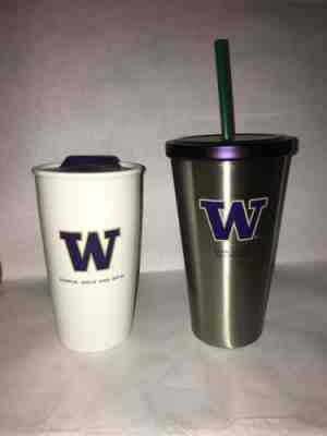 Starbucks Coffee 2014 U of W Husky University Washington Hot/Cold Travel Tumbler - Sold on eBay Nov, 15th 2018 for $40.00