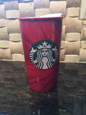 Starbucks 2014 Red Holiday Christmas Ceramic Tumbler NWOT - Sold on eBay Nov, 10th 2018 for $10.00