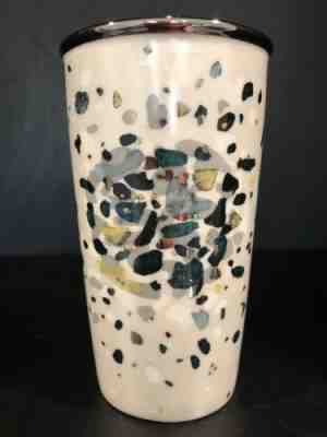 Starbucks 2014 GREEN Dot Speckled Confetti Double Wall Ceramic Travel Tumbler - Sold on eBay Nov, 10th 2018 for $3.00