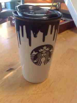 Starbucks Band Of Outsiders Espresso Drip Ceramic Tumbler Travel Mug 12 Oz 2014 - Sold on eBay Nov, 9th 2018 for $24.95