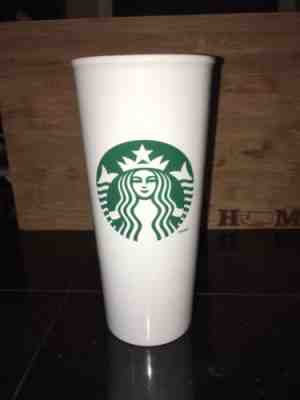 Starbucks 2014 White Green Siren Ceramic 16 oz Tumbler Coffee Cup Mug with lid - Sold on eBay Nov, 9th 2018 for $6.80