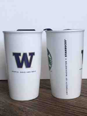 Starbucks Coffee 2014 UW Huskies University of Washington Tumbler Mug - Set Of 2 - Sold on eBay Nov, 4th 2018 for $40.00