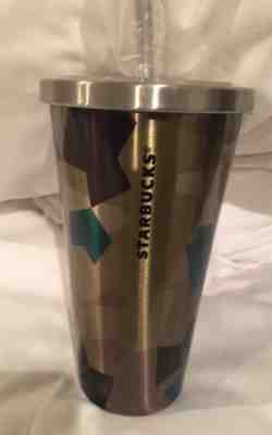 Starbucks 2014 Camo Tumbler Stainless Steel Camouflage Metal Straw 18oz Grande - Sold on eBay Oct, 30th 2018 for $16.99