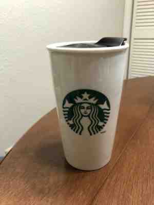 Starbucks Mug Double Wall Ceramic Tumbler White w/ Mermaid Logo 12oz 2014  - Sold on eBay Oct, 25th 2018 for $2.25