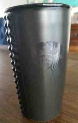 Starbucks 2015 Studded Mermaid Tumbler Matte Black Ceramic Travel Cup 16 oz - Sold on eBay Nov, 15th 2018 for $22.99