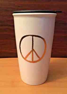 Starbucks Ceramic 2015 Tumbler with Gold Peace Symbol - Sold on eBay Nov, 14th 2018 for $19.95