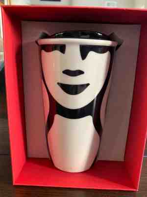NEW Starbucks 2015 Siren Face Black White Ceramic Tumbler Dot Collection 12 Oz - Sold on eBay Nov, 13th 2018 for $20.00