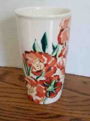 Starbucks Travel Cup Ceramic Floral Painted Red Tumbler no Lid 2015 - Sold on eBay Oct, 27th 2018 for $13.99