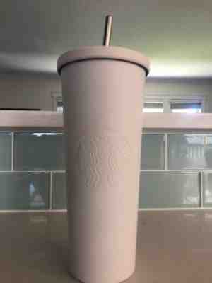 Starbucks White Metal Cold Tumbler 2015 24oz Straw Vente - Sold on eBay Oct, 16th 2018 for $16.87