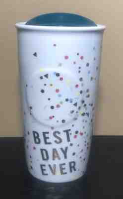 Starbucks Best Day Ever Confetti 10 oz Travel Coffee Mug 2015 Tumbler With Lid - Sold on eBay Oct, 16th 2018 for $24.99