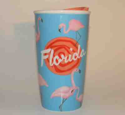STARBUCKS Dot Collection 2015 Coffee Travel Tumbler & Lid Mug Flamingo Florida - Sold on eBay Oct, 14th 2018 for $37.20
