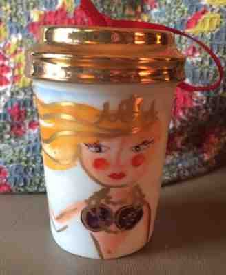 Starbucks 2015 Mermaid Siren Ceramic Tumbler Holiday Christmas Ornament - Sold on eBay Oct, 14th 2018 for $10.95