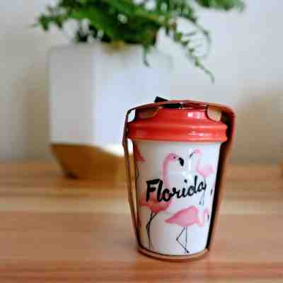 Starbucks Coffee Florida Pink Flamingo Tumbler Cup Christmas Tree Ornament 2015 - Sold on eBay Oct, 8th 2018 for $16.00