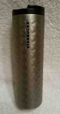 Starbucks Silver Quilted Stainless Steel Tumbler 16oz Slim Travel Mug 2015  NWT - Sold on eBay Oct, 8th 2018 for $30.00