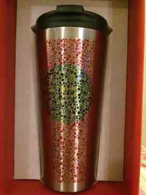NEW NIB 2015 STARBUCKS COFFEE 16 OZ Travel Mug Stainless Tumbler Green Red Dots - Sold on eBay Oct, 8th 2018 for $19.95