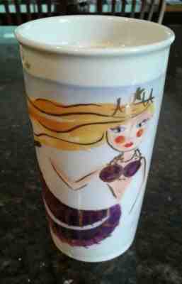 Starbucks 2015 Illustrated Siren Mermaid Ceramic Tumbler Travel Mug 12 oz. - Sold on eBay Oct, 7th 2018 for $12.99