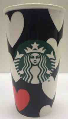 Starbucks Ceramic Tumbler Travel Cup Mug Love Hearts Logo 12 Ounce 2015 Rare New - Sold on eBay Oct, 5th 2018 for $26.99