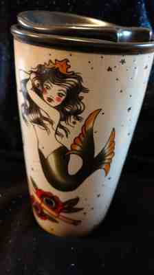 Starbucks Tatoo Siren Mermaid Tumbler Ceramic Travel 12oz Coffee Cup Mug 2015 - Sold on eBay Oct, 3rd 2018 for $59.99