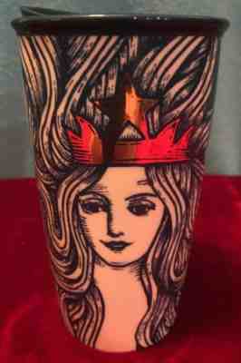 STARBUCKS 2016 Siren Mermaid Gold Crown Anniversary Tumbler Travel Coffee EUC - Sold on eBay Nov, 11th 2018 for $24.99