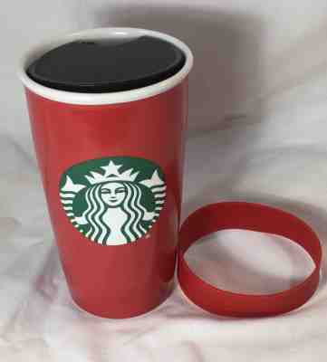 2016 Starbucks Personnaliez - Mo!! Red 12 Oz Ceramic Travel Tumbler & Lid - Sold on eBay Nov, 11th 2018 for $10.99