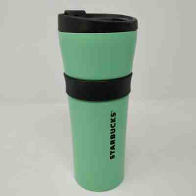 Starbucks 2016 Mint Green Travel Tumbler Matte Stainless Steel w/ Grip 16 Fl Oz. - Sold on eBay Nov, 11th 2018 for $20.00