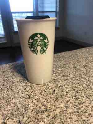 Starbucks 11 oz Traveler Tumbler Mug with Lid Mermaid Bone China Ceramic 2016 - Sold on eBay Nov, 10th 2018 for $2.00