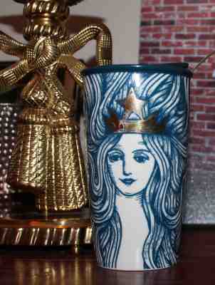 STARBUCKS 2016 Siren Mermaid Gold Crown Anniversary Tumbler Travel Coffee Mug - Sold on eBay Nov, 9th 2018 for $39.99