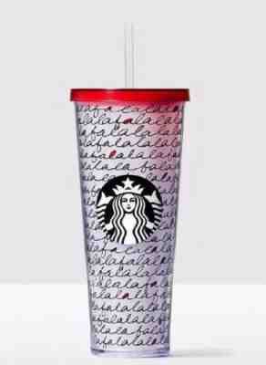 New 2016 Starbucks Christmas Green Dot Fa La La La Venti 24 oz Cold Cup Tumbler - Sold on eBay Nov, 7th 2018 for $19.99