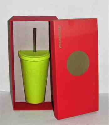 Rare 2016 Starbucks Lime Green Stainless Steel Cold Cup Tumbler Mug NIB 16 oz - Sold on eBay Nov, 3rd 2018 for $24.99